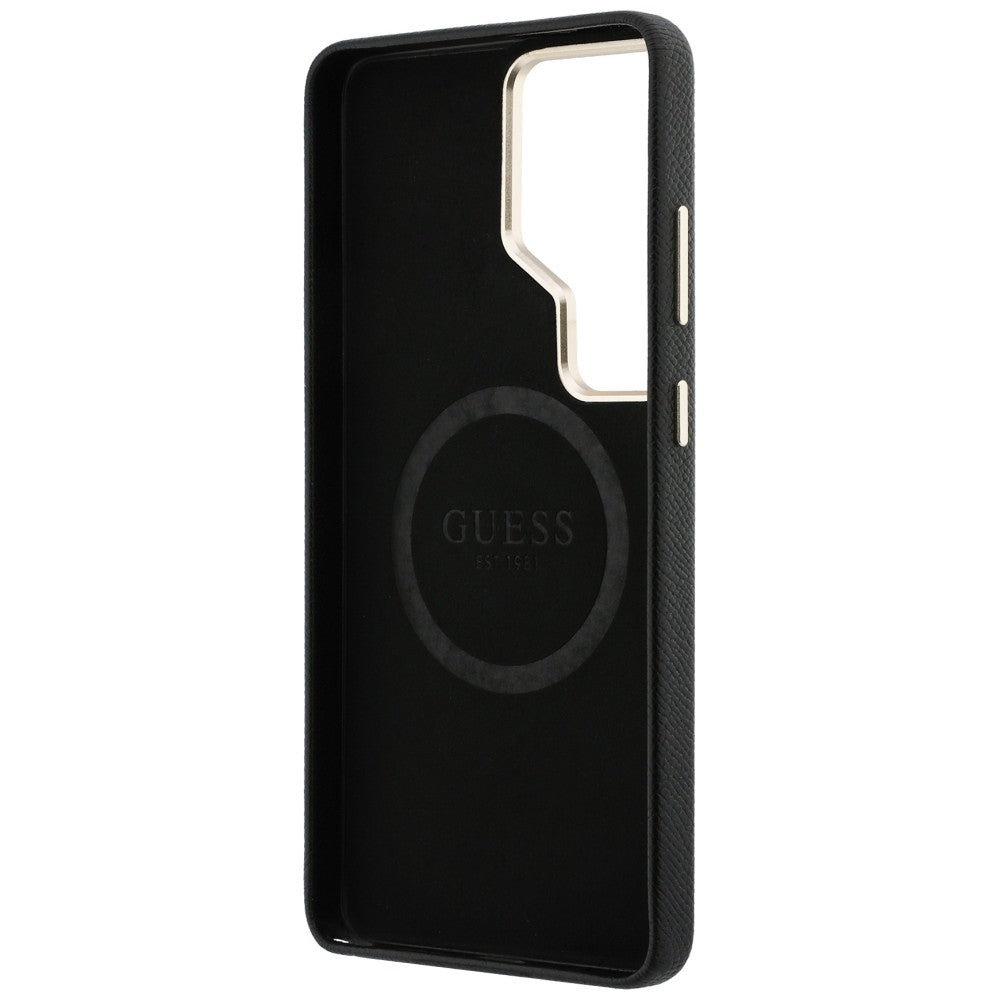 MagSafe Case for Samsung Galaxy S26 Ultra S948, Guess, Rhinestone Round Logo, Black