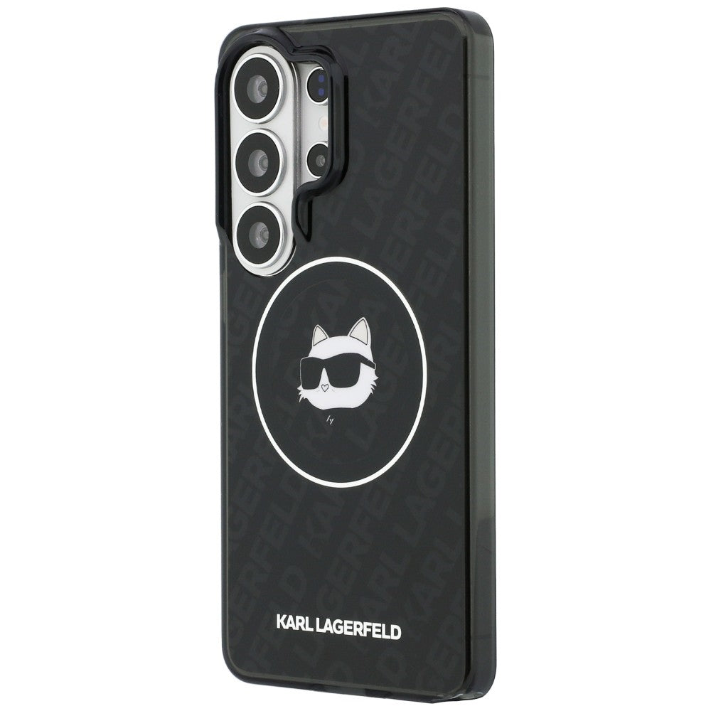 Housse MagSafe pour Samsung Galaxy S26 Ultra S948, Karl Lagerfeld, IML Choupette Head on KL Repeated Logo, Noire