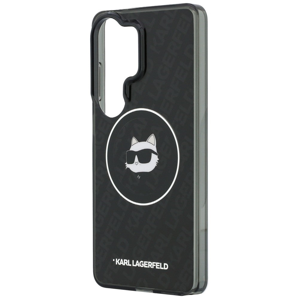 Housse MagSafe pour Samsung Galaxy S26 Ultra S948, Karl Lagerfeld, IML Choupette Head on KL Repeated Logo, Noire