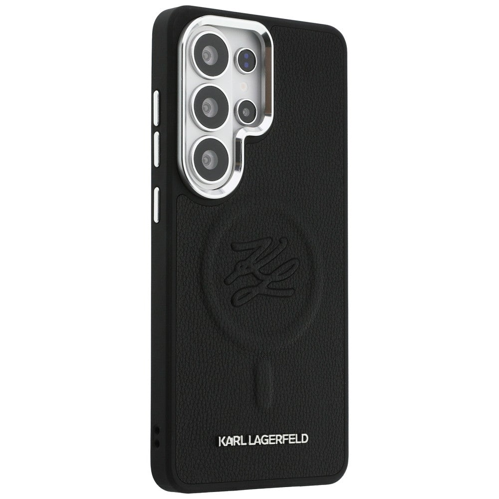 MagSafe Hülle für Samsung Galaxy S26 Ultra S948, Karl Lagerfeld, Initial Logo Debossed, Schwarz