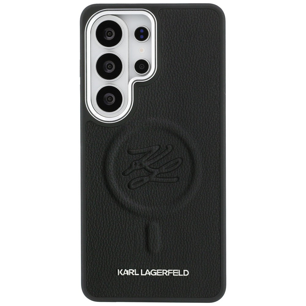 MagSafe Hülle für Samsung Galaxy S26 Ultra S948, Karl Lagerfeld, Initial Logo Debossed, Schwarz