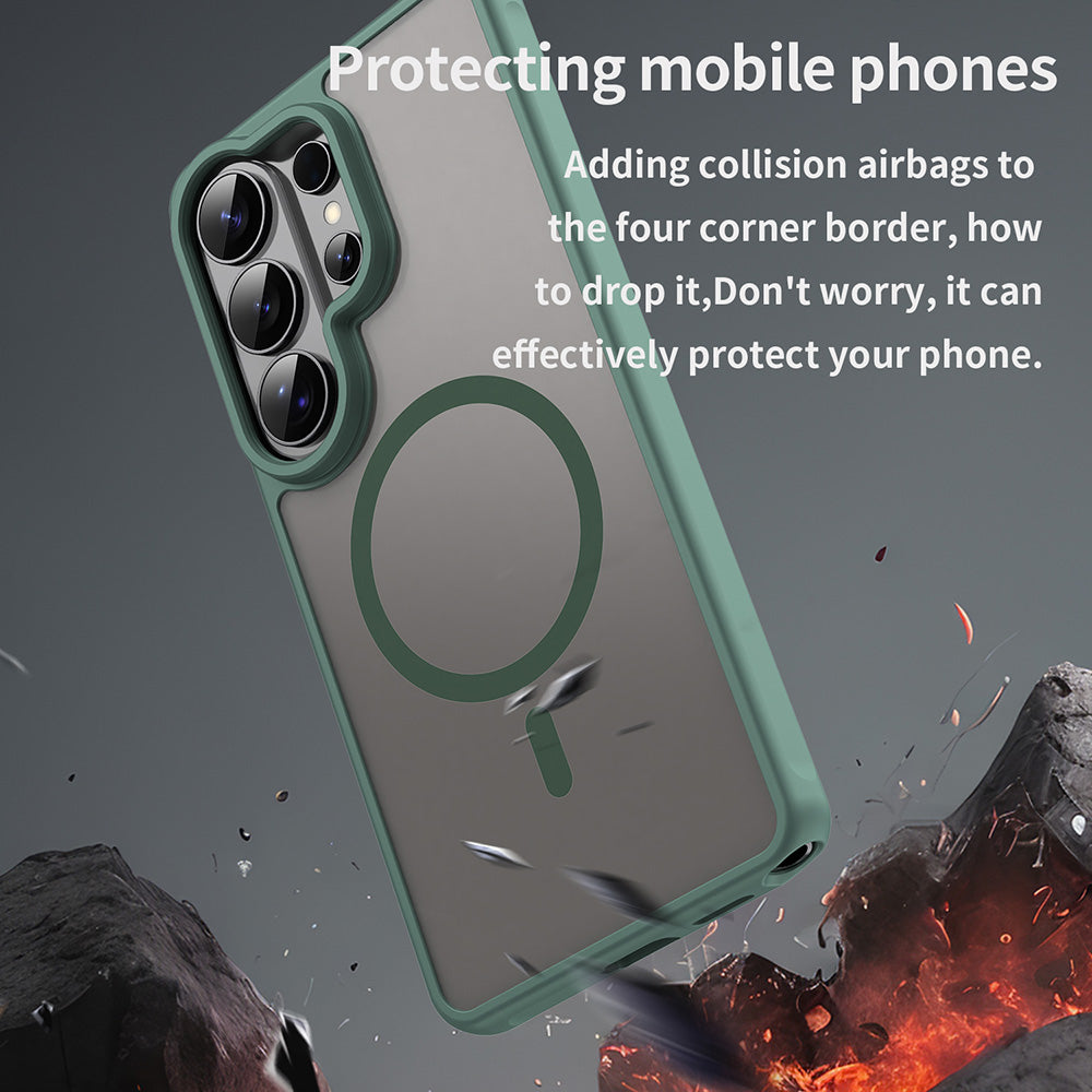Coque MagSafe pour Samsung Galaxy S26 Ultra S948, Techsuit, HaloFrost II, Vert