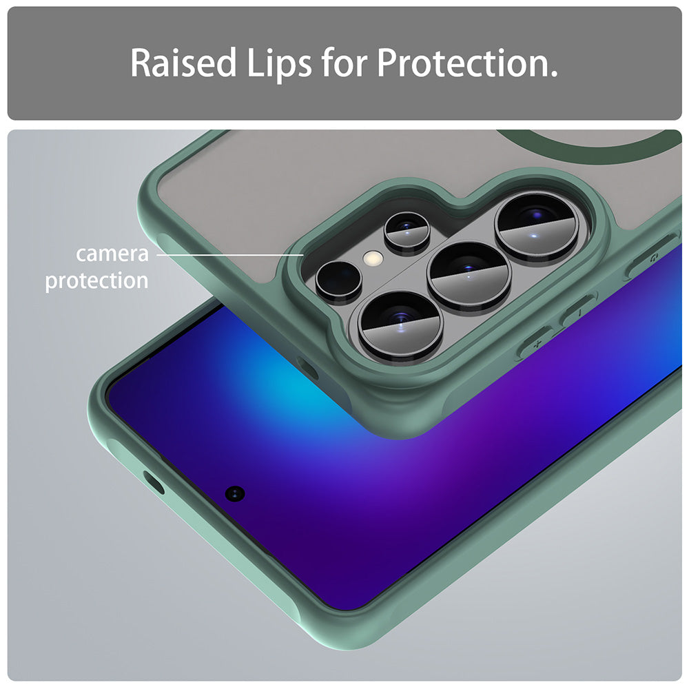 Coque MagSafe pour Samsung Galaxy S26 Ultra S948, Techsuit, HaloFrost II, Vert