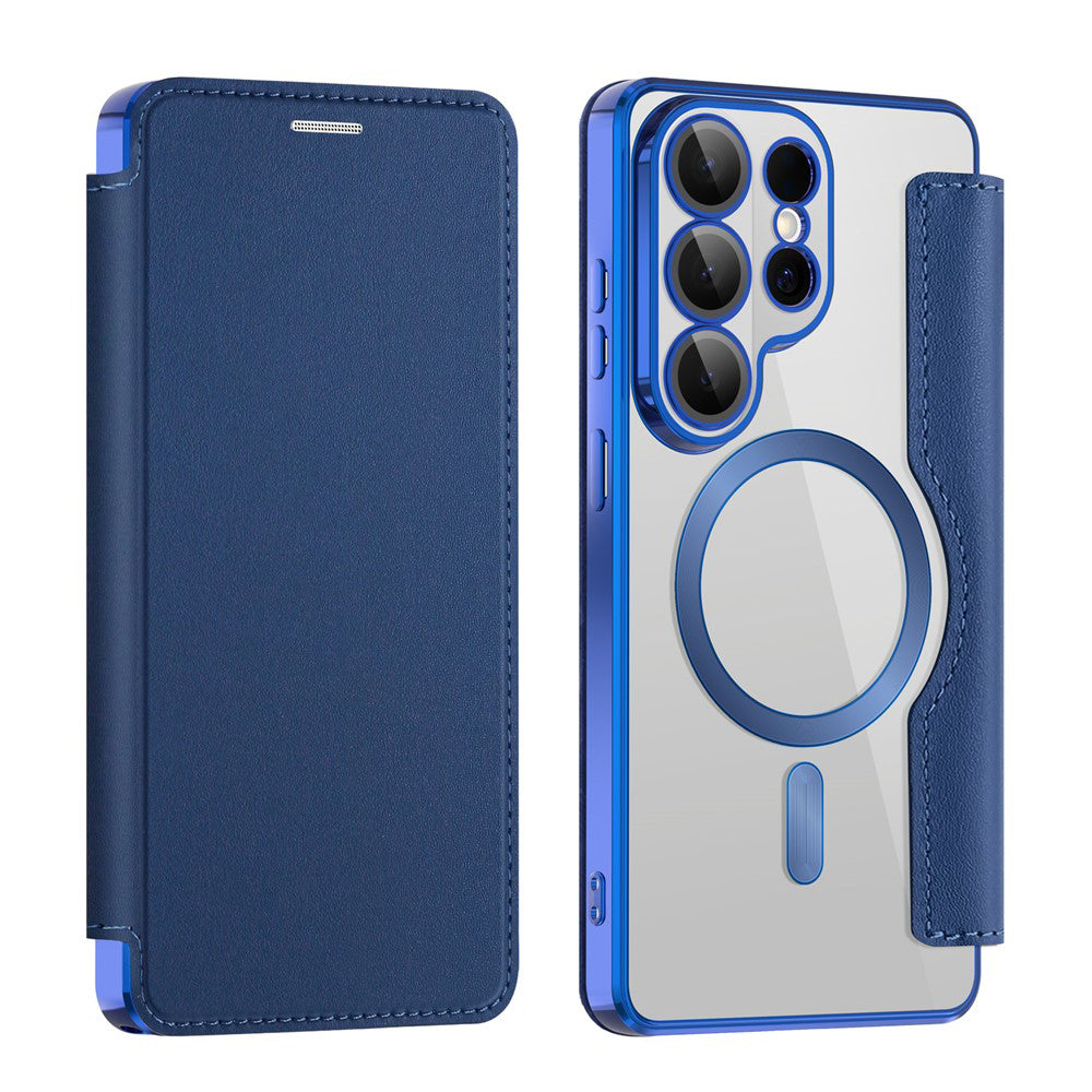 Housse MagSafe pour Samsung Galaxy S26 Ultra S948, Techsuit, SmartMag Book, Bleue