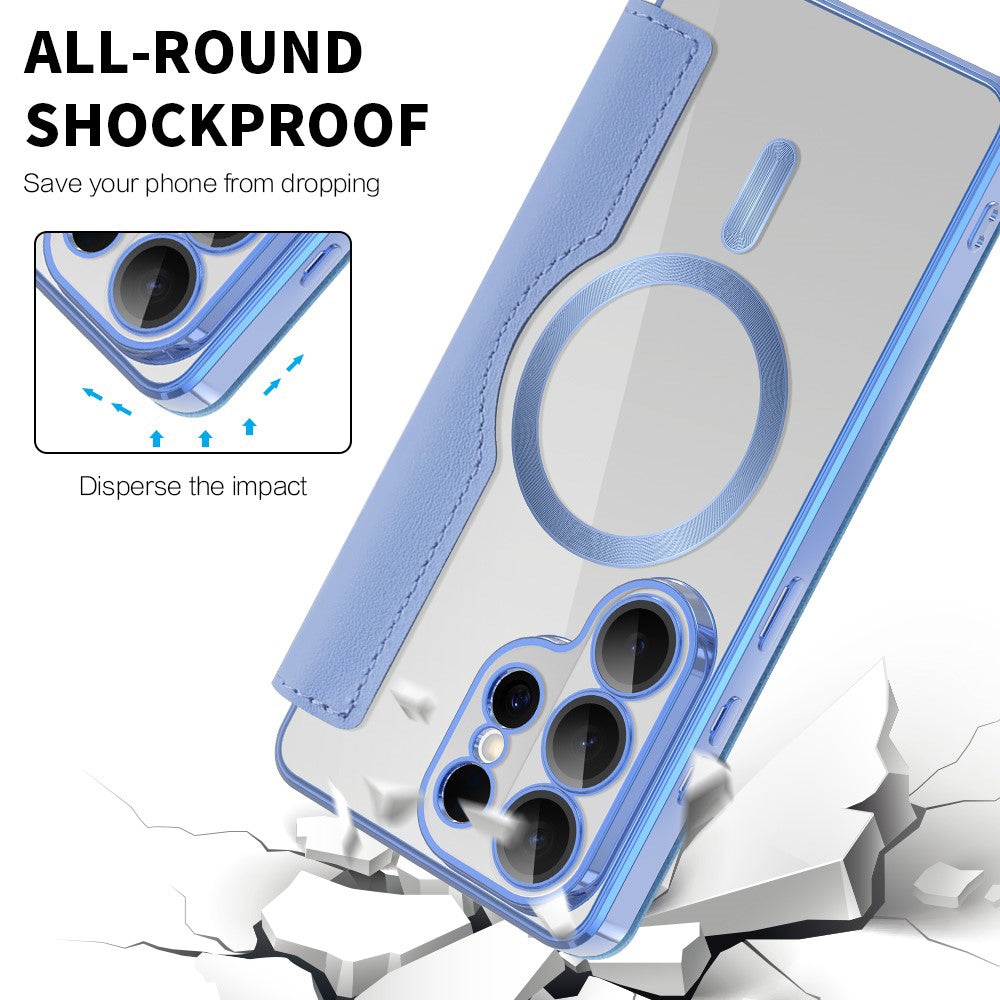 Étui MagSafe pour Samsung Galaxy S26 Ultra S948, Techsuit, SmartMag Book, Bleu