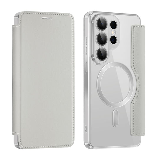 Étui MagSafe pour Samsung Galaxy S26 Ultra, Techsuit, SmartMag Book, Gris