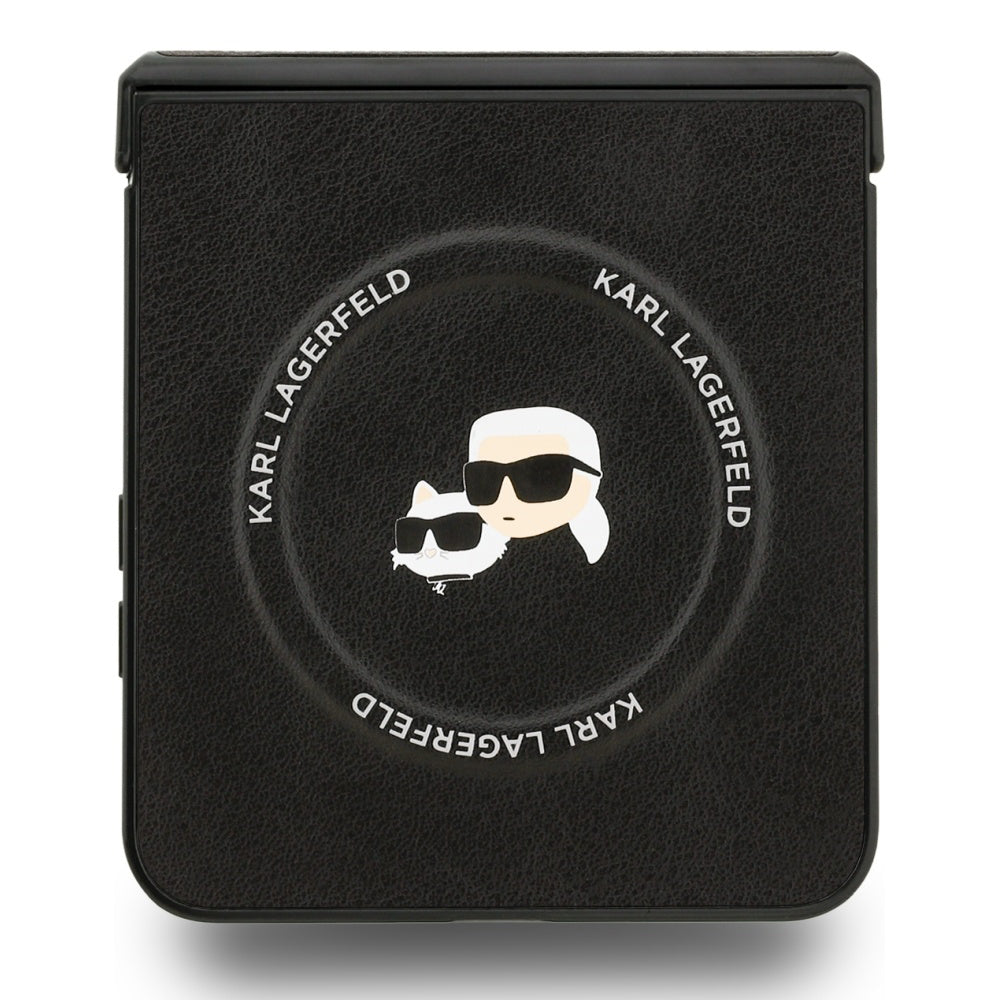 MagSafe Hülle für Samsung Galaxy Z Flip7 F766, Karl Lagerfeld, Karl & Choupette Pins, Schwarz