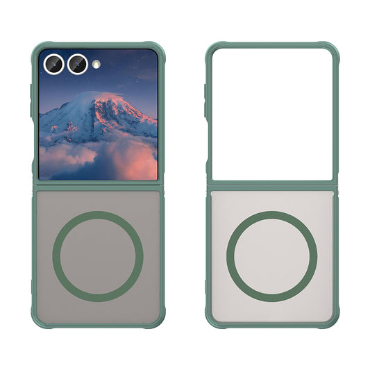 Coque MagSafe pour Samsung Galaxy Z Flip7 F766, Techsuit, HaloFrost II, Vert
