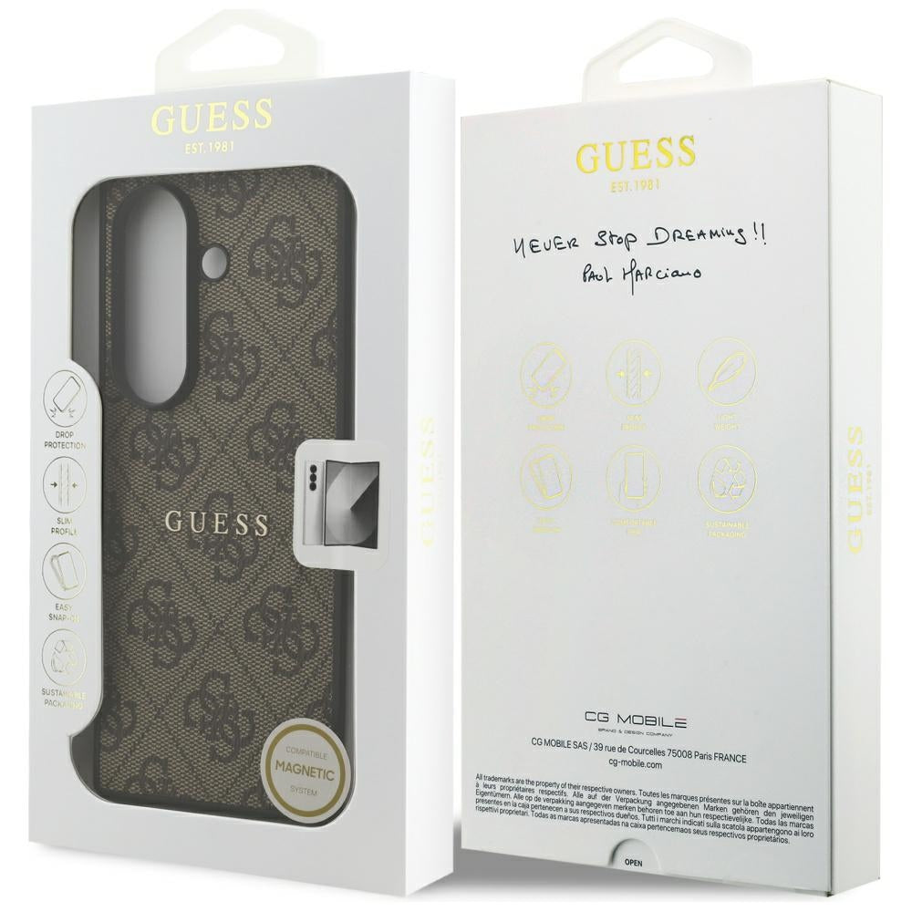 Étui MagSafe pour Samsung Galaxy Z Fold7 F966, Guess, 4G Classic, Marron