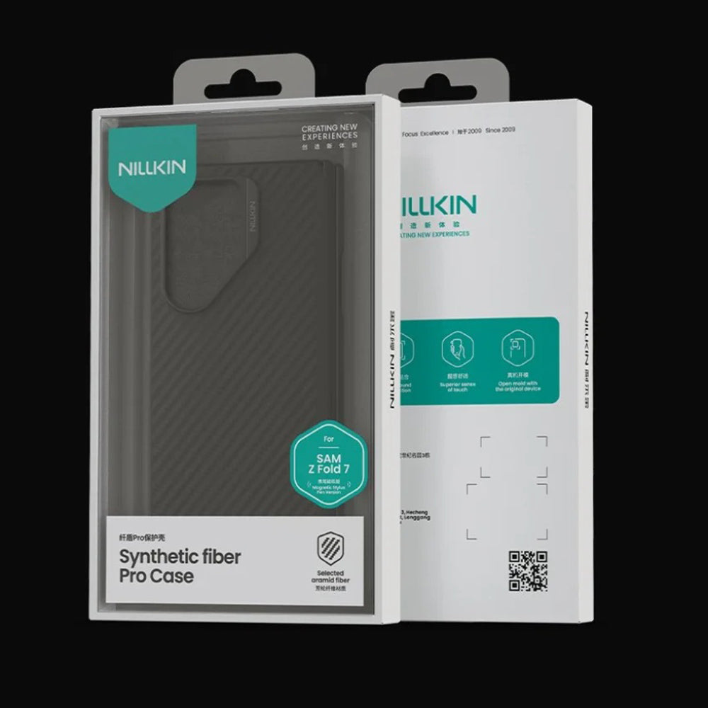 Coque MagSafe pour Samsung Galaxy Z Fold7 F966, Nillkin, Synthetic Fiber Pro avec support pour S-Pen, Noire