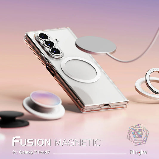 Coque MagSafe pour Samsung Galaxy Z Fold7 F966, Ringke, Fusion, Transparente