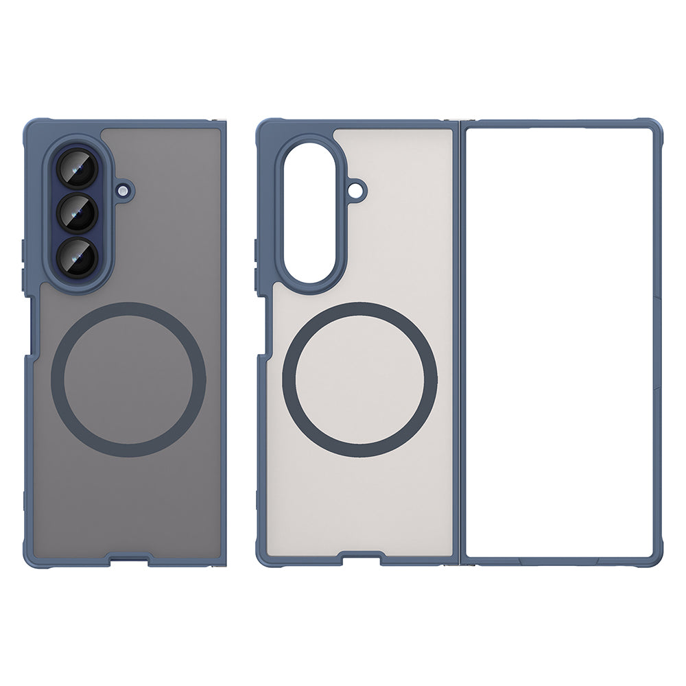 Coque MagSafe pour Samsung Galaxy Z Fold7 F966, Techsuit, HaloFrost II, Bleu marine