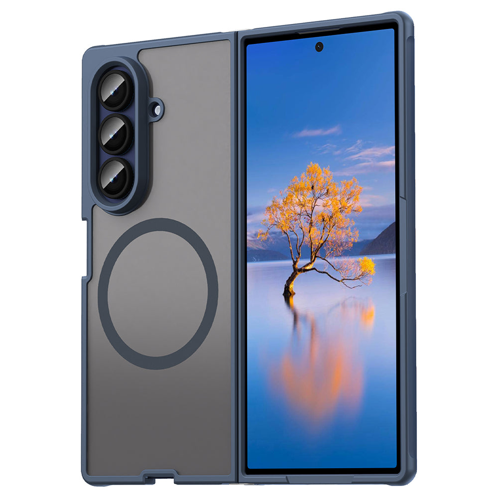 Coque MagSafe pour Samsung Galaxy Z Fold7 F966, Techsuit, HaloFrost II, Bleu marine