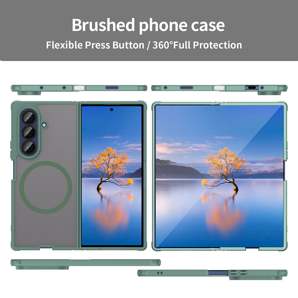 Coque MagSafe pour Samsung Galaxy Z Fold7 F966, Techsuit, HaloFrost II, Vert