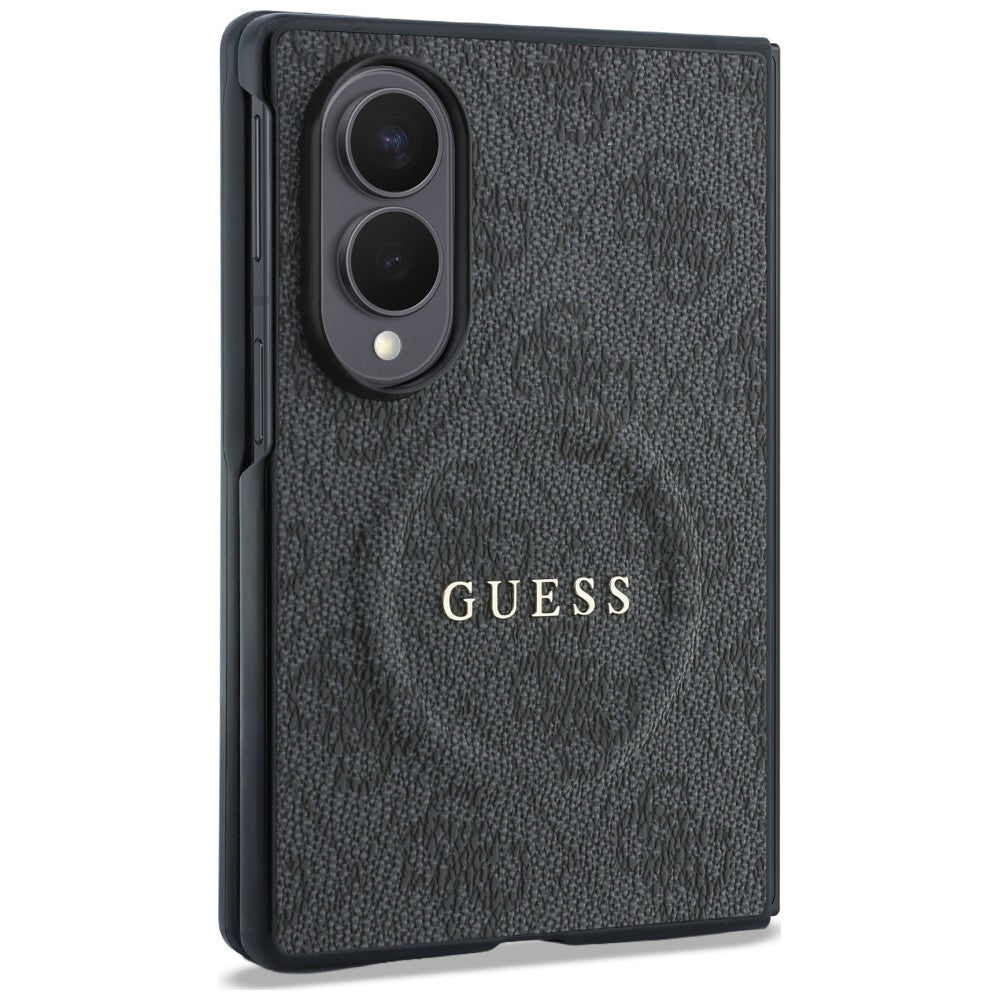 Coque MagSafe pour Samsung Galaxy Z Fold8 F971, Guess, 4G Leather Classic, Noire