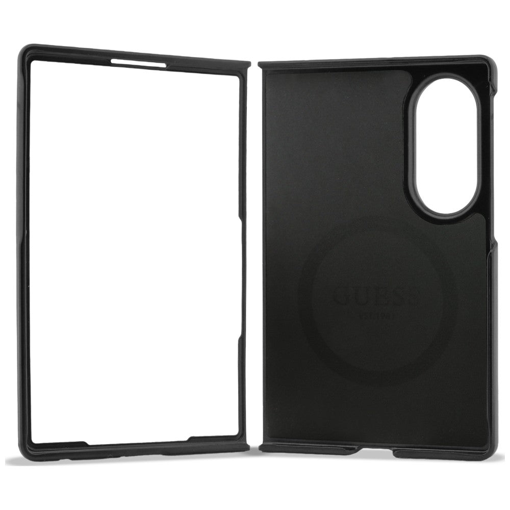 Coque MagSafe pour Samsung Galaxy Z Fold8 F971, Guess, 4G Leather Classic, Noire