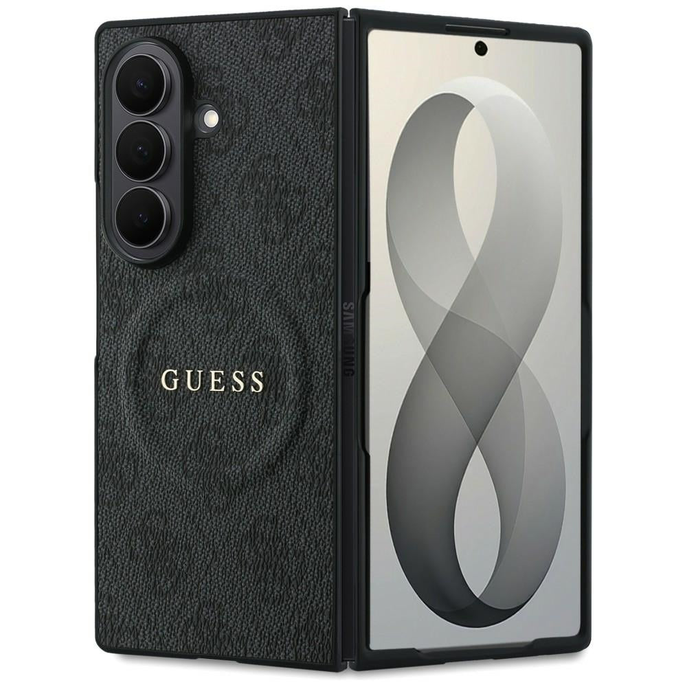 Coque MagSafe pour Samsung Galaxy Z Fold8 Ultra F976, Guess, 4G Leather Classic, Noire