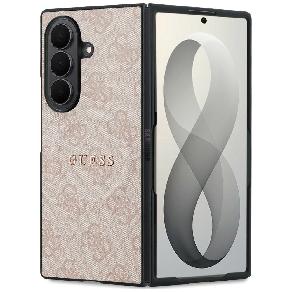 Coque MagSafe pour Samsung Galaxy Z Fold8 Ultra F976, Guess, 4G Leather Classic, Rose