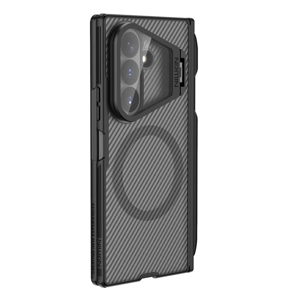 Coque MagSafe pour Samsung Galaxy Z Fold8 Ultra F976, Nillkin, CamShield Pro avec couverture d'objectif transparente et support pour S-Pen, Noir Transparent