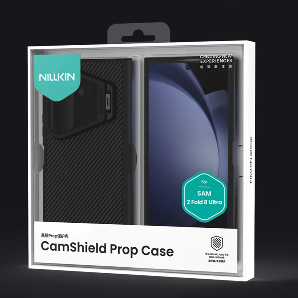 Coque MagSafe pour Samsung Galaxy Z Fold8 Ultra F976, Nillkin, CamShield Prop avec couverture d'objectif noire transparente, Noire