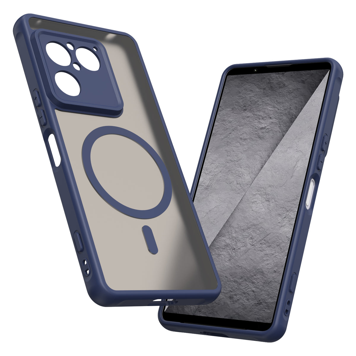 Coque MagSafe pour Sony Xperia 1 VIII, Techsuit, HaloFrost II, Bleu marine