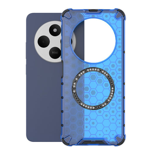 MagSafe-Hülle für Xiaomi Poco C75 / Redmi 14C, Techsuit, HoneyComb Shield, Blau