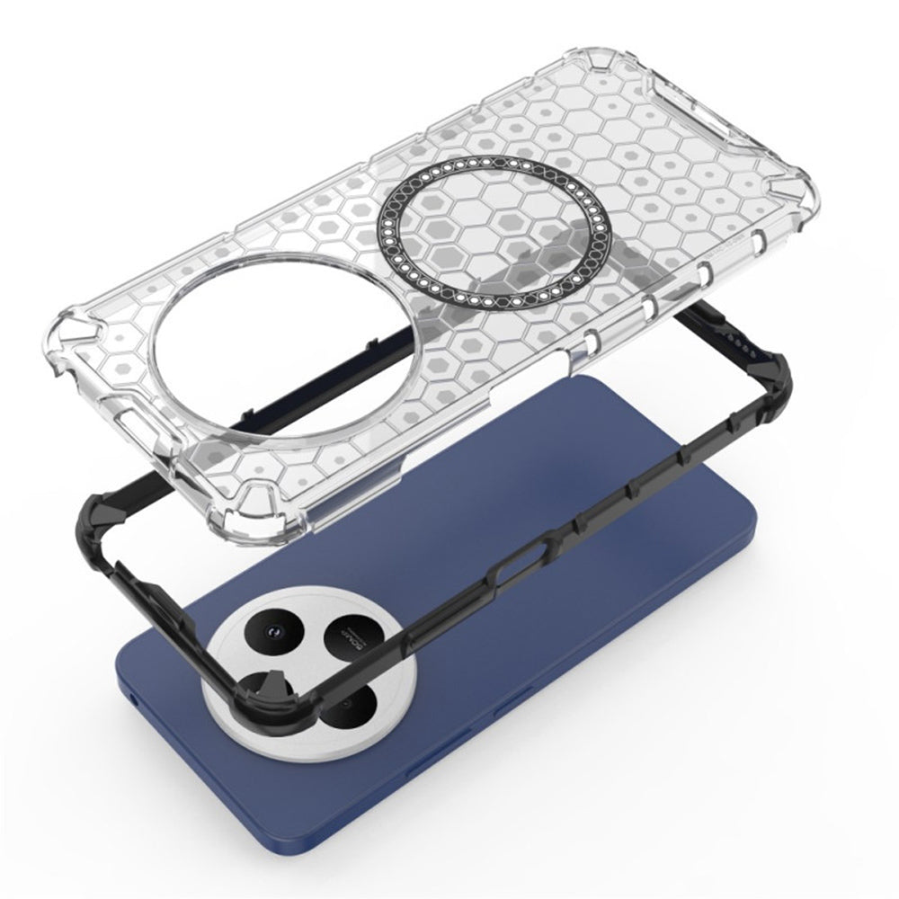 Coque MagSafe pour Xiaomi Poco C75 / Redmi 14C, Techsuit, HoneyComb Shield, Blanche