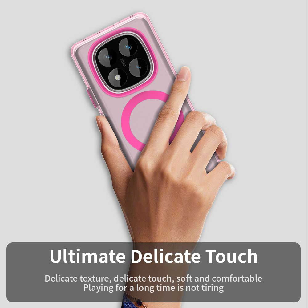 Coque MagSafe pour Xiaomi Poco X7 / Redmi Note 14 Pro 5G, Techsuit, CandyCase, Rose
