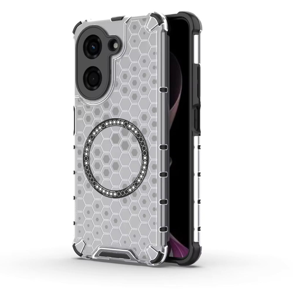 Coque MagSafe pour Xiaomi Redmi A5 4G (Régional), Techsuit, HoneyComb Shield, Blanche
