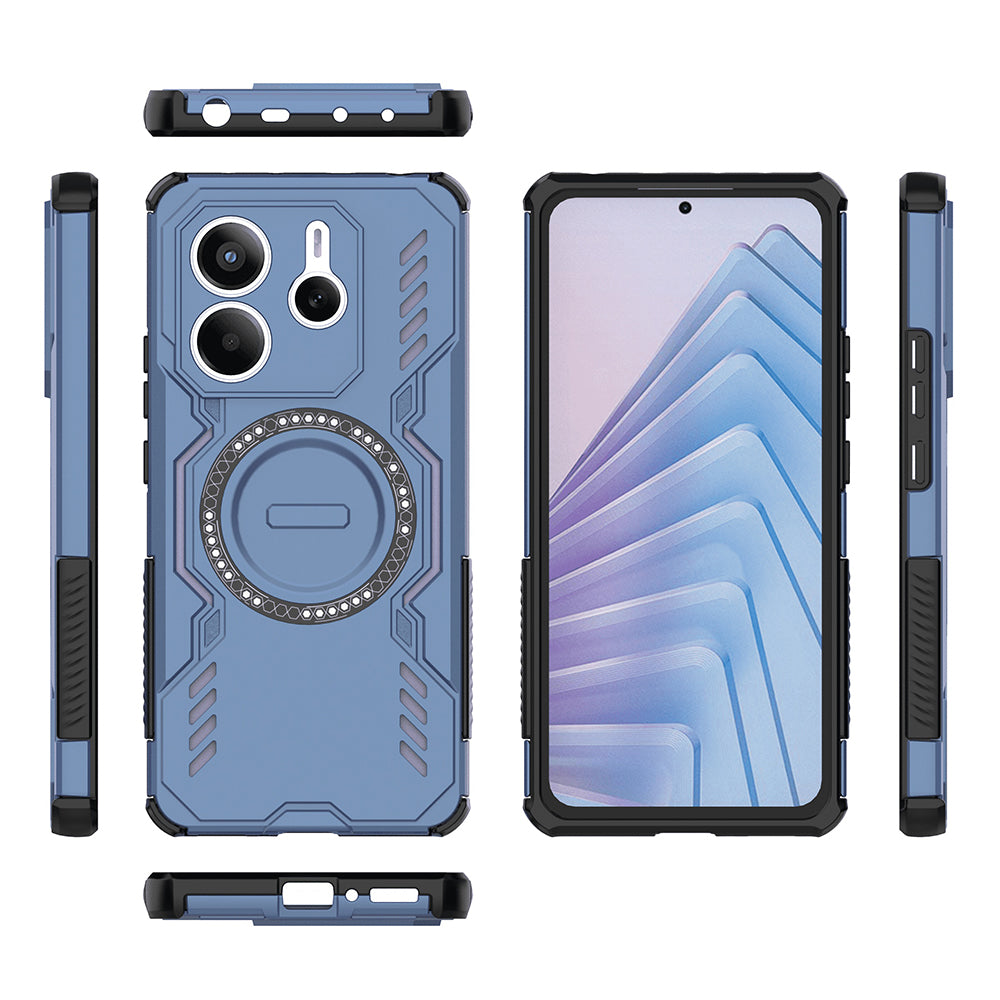 Coque MagSafe pour Xiaomi Redmi Note 14 5G, Techsuit, ArmorMag, Bleue
