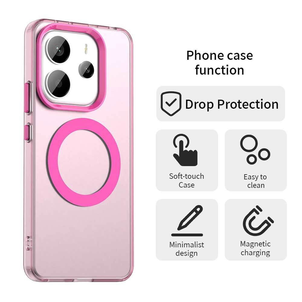 Coque MagSafe pour Xiaomi Redmi Note 14 5G, Techsuit, CandyCase, Rose