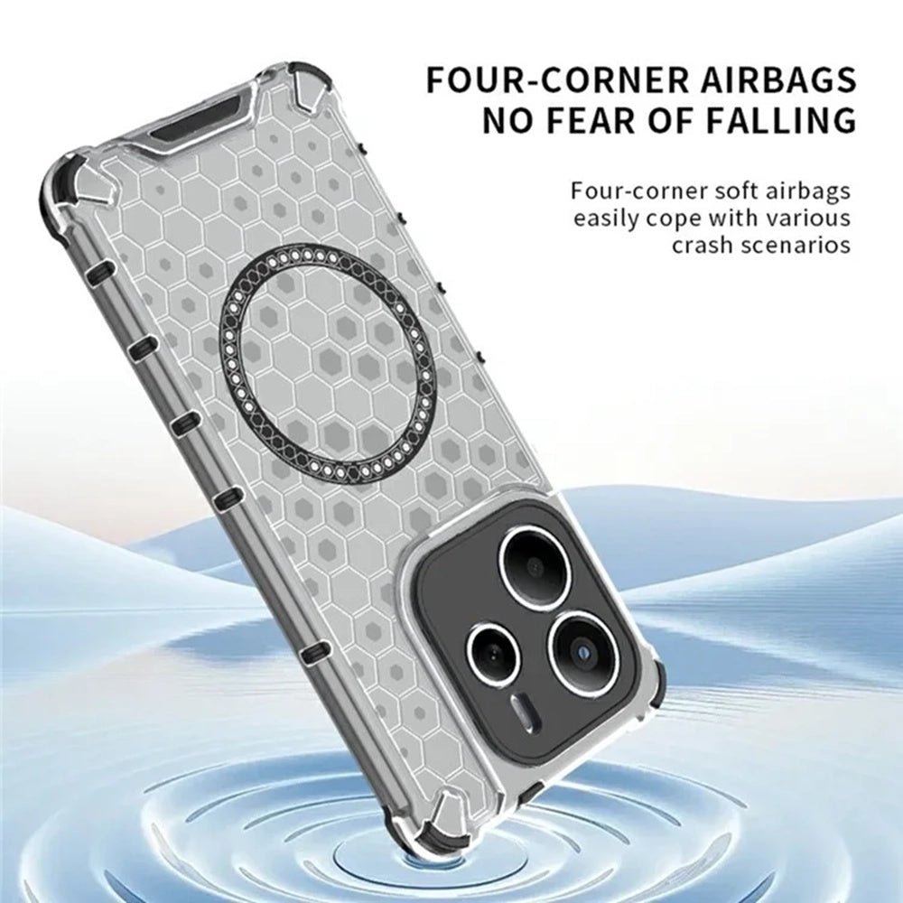 Coque MagSafe pour Xiaomi Redmi Note 14 5G, Techsuit, HoneyComb Shield, Noire