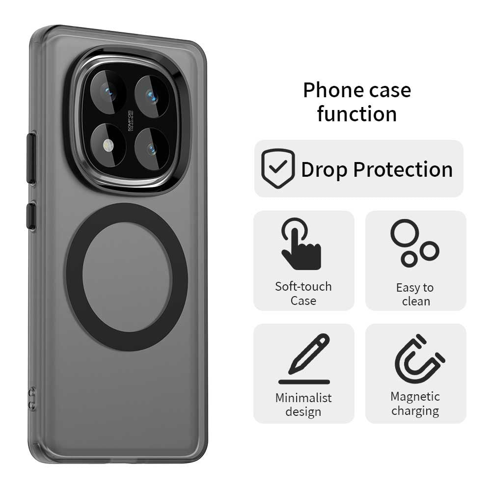 Coque MagSafe pour Xiaomi Redmi Note 14 Pro 4G, Techsuit, CandyCase, Noire