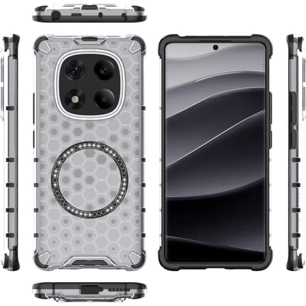 Coque MagSafe pour Xiaomi Redmi Note 14 Pro 4G, Techsuit, HoneyComb Shield, Blanche
