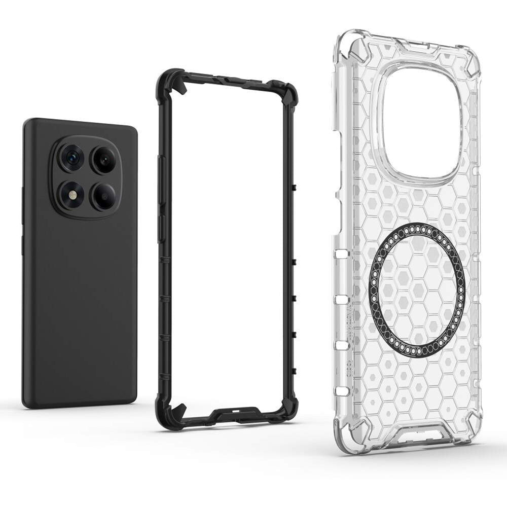 Coque MagSafe pour Xiaomi Redmi Note 14 Pro 4G, Techsuit, HoneyComb Shield, Blanche