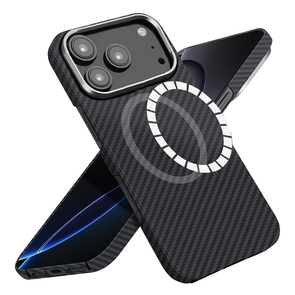 MagSafe Hülle für Apple iPhone 17 Pro, Techsuit Aramid Fiber, Schwarz