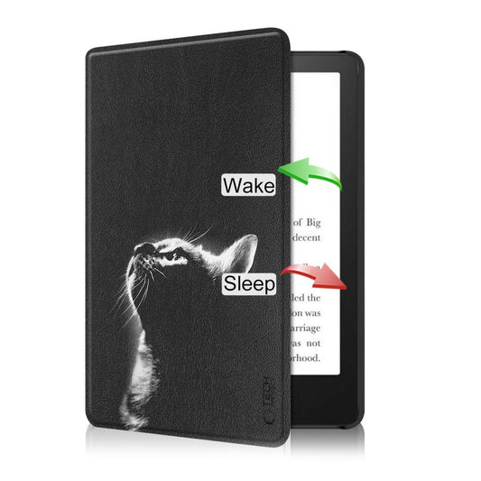 Tasche für Amazon Kindle Paperwhite 6inch, Tech-Protect, SmartCase Cat, Schwarz