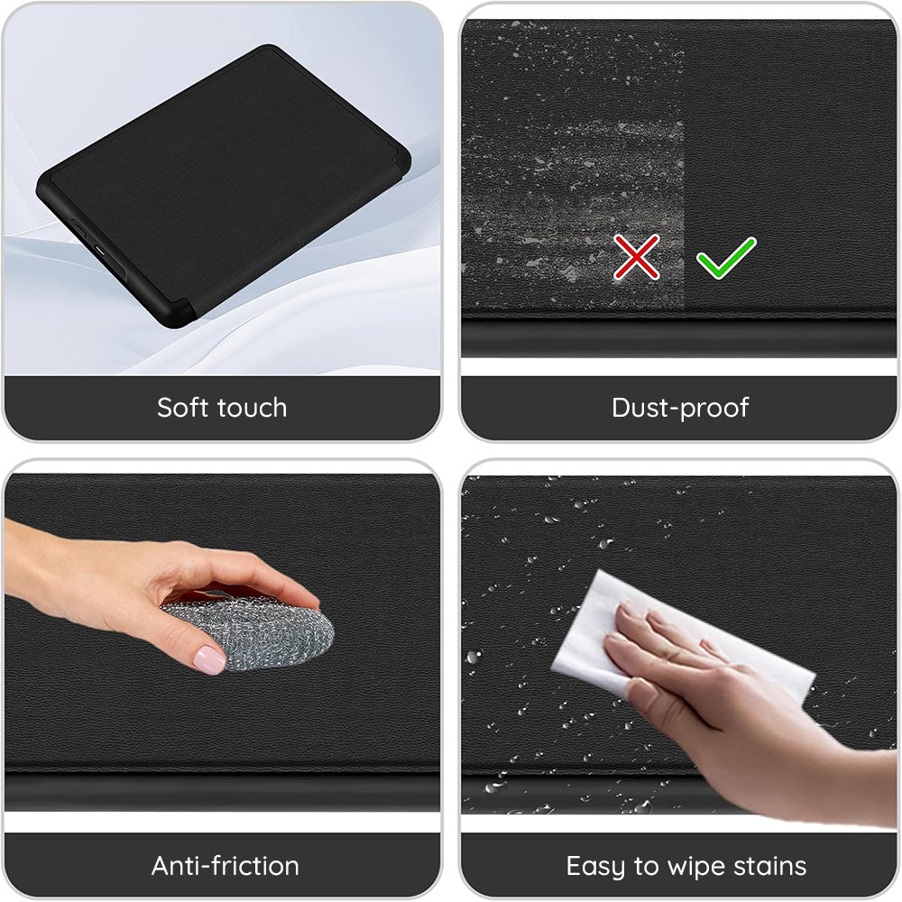 Housse pour Amazon Kindle Paperwhite 5 pouces, Techsuit, SmartCover, Noire