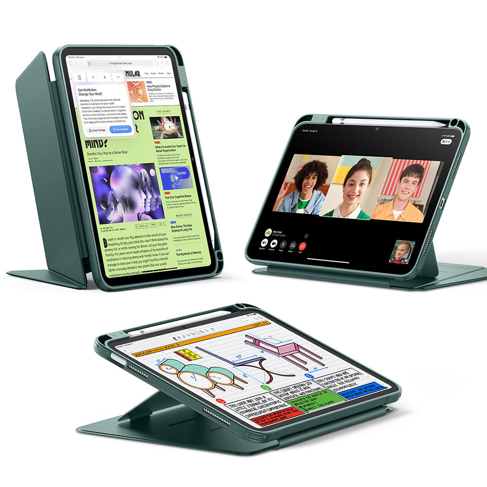 Hülle für Apple iPad (2025) / (2022), ESR, Flip Hybrid mit Stifthalter, Grün