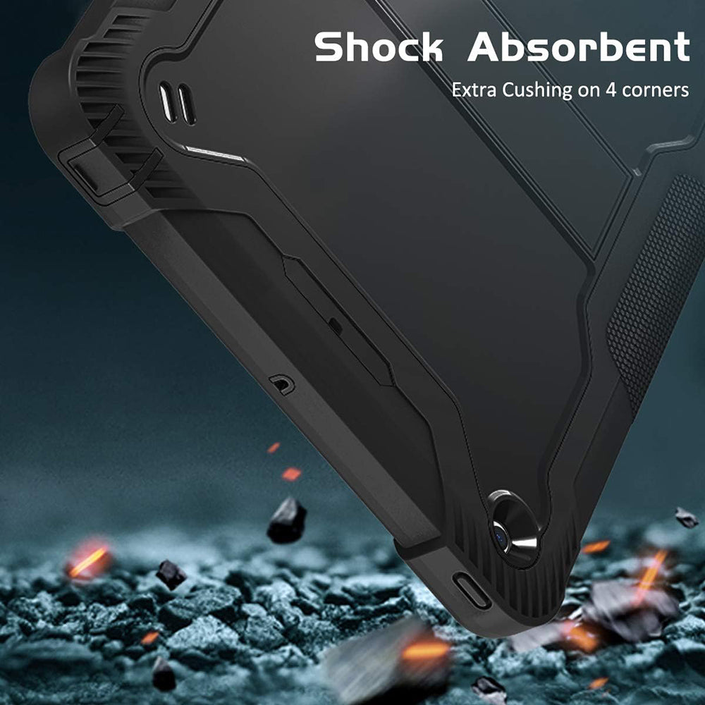 Coque pour Apple iPad 9.7 (2018) / 9.7 (2017), Techsuit, Rugged TabShell, Noire