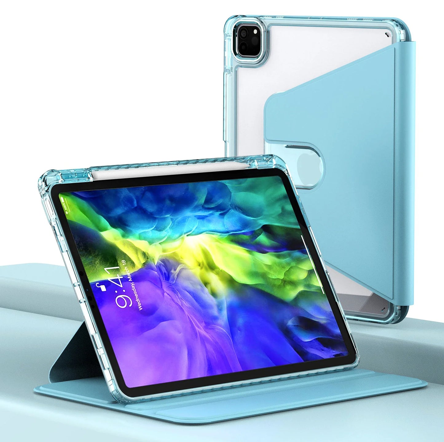 Coque pour Apple iPad Pro 11 (2024), Techsuit, Crystal Vision, Bleu