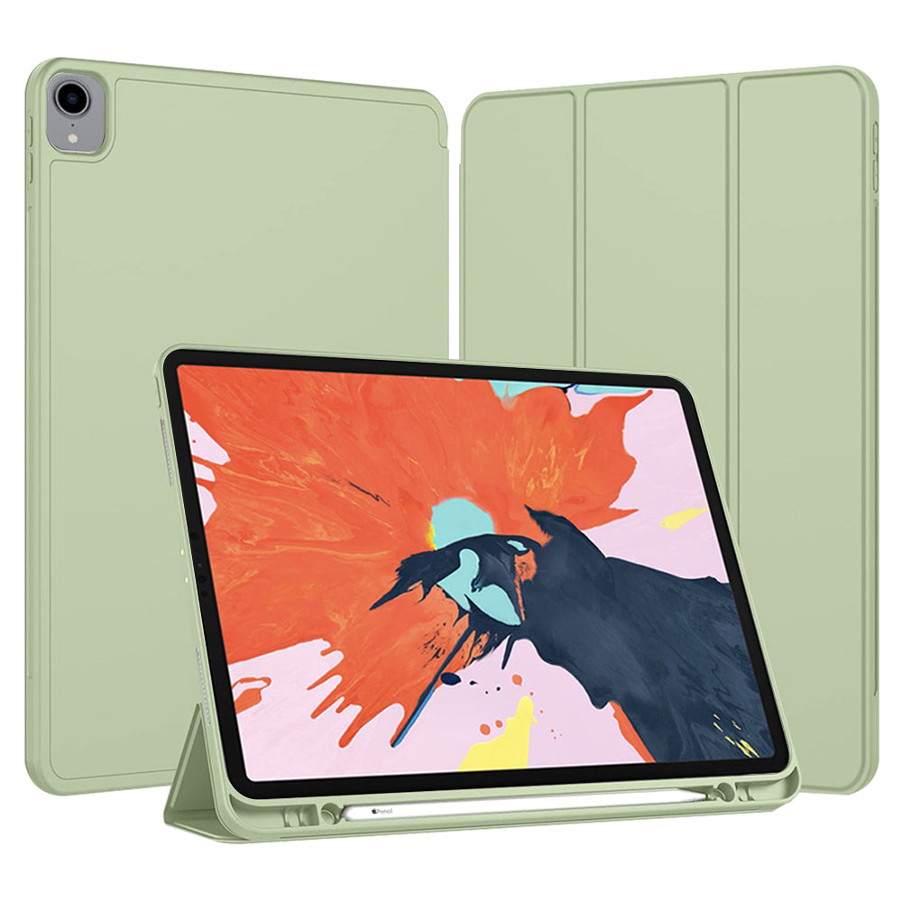 Housse pour Apple iPad Pro 12.9 (2022) / Pro 12.9 (2021) / Pro 12.9 (2020) / Pro 12.9 (2018), Techsuit, Flex Trifold, Vert Matcha