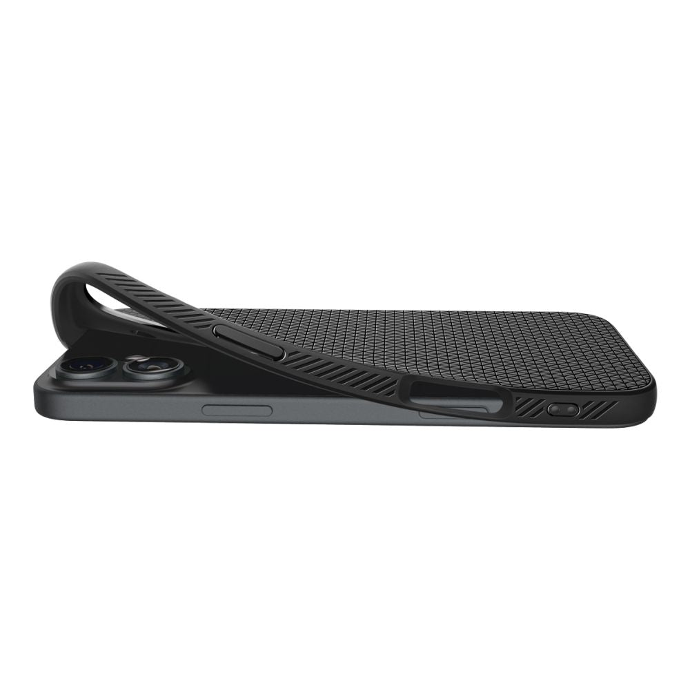 Étui pour Apple iPhone 16, Spigen, Liquid Air, Noir Mat ACS08194