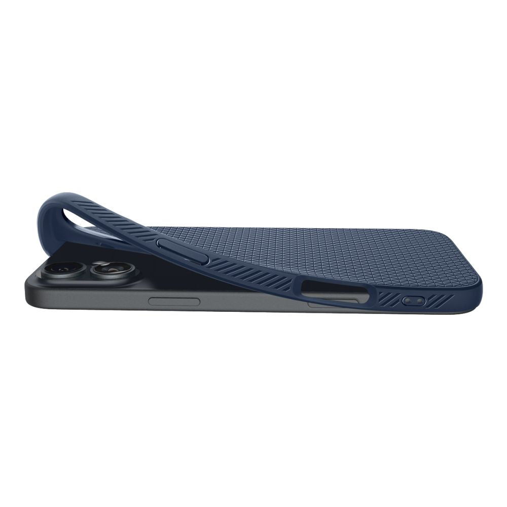 Coque pour Apple iPhone 16, Spigen, Liquid Air, Bleu ACS08195