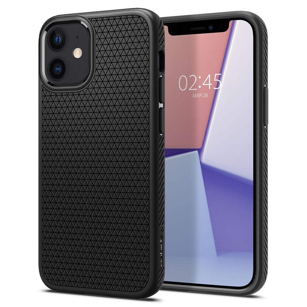 Coque pour Apple iPhone 12 / 12 Pro, Spigen, Liquid Air, Noire ACS01701