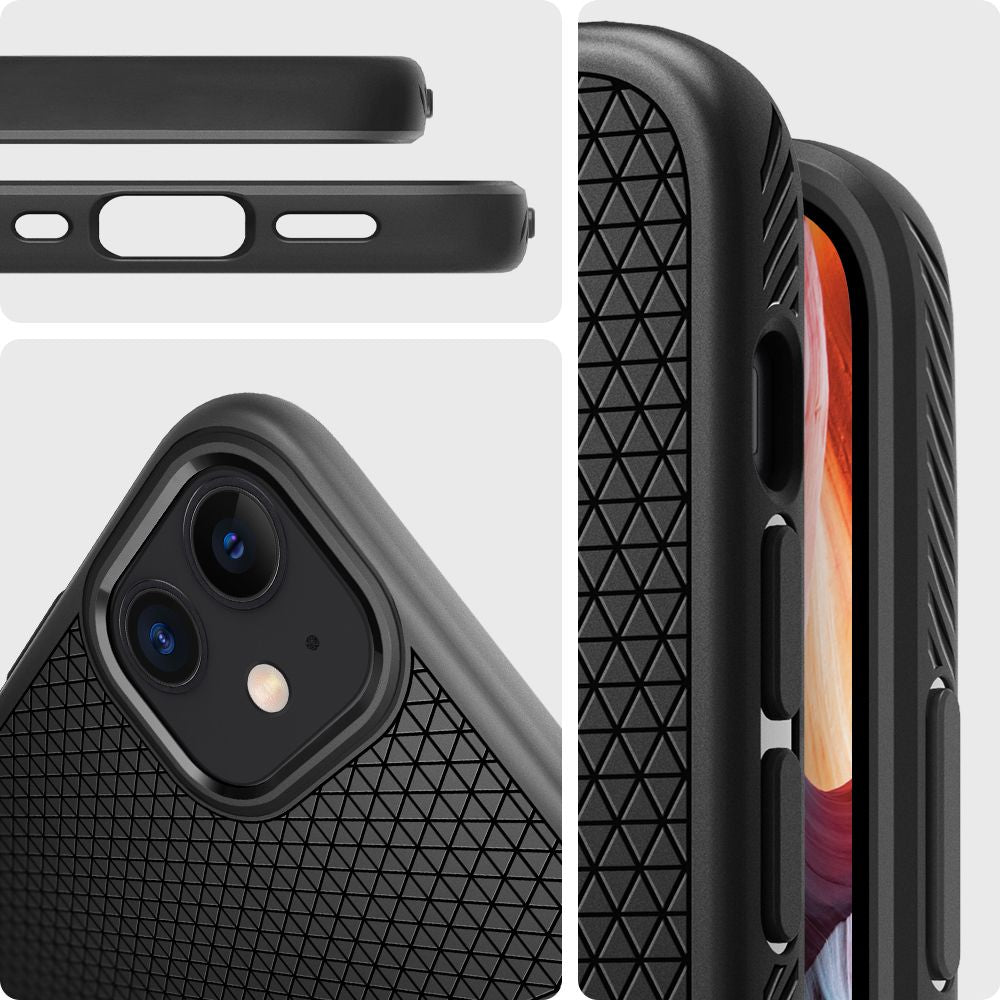Coque pour Apple iPhone 12 / 12 Pro, Spigen, Liquid Air, Noire ACS01701