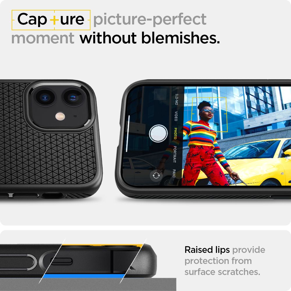 Coque pour Apple iPhone 12 / 12 Pro, Spigen, Liquid Air, Noire ACS01701