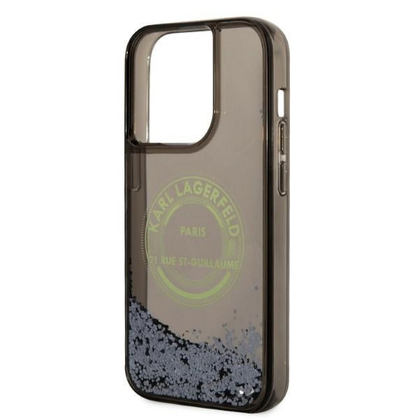 Case for Apple iPhone 14 Pro, Karl Lagerfeld, Liquid Glitter RSG, Black