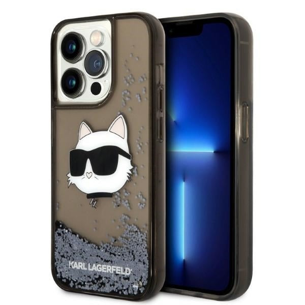 Case for Apple iPhone 14 Pro Max, Karl Lagerfeld, Glitter Choupette's Head, Black