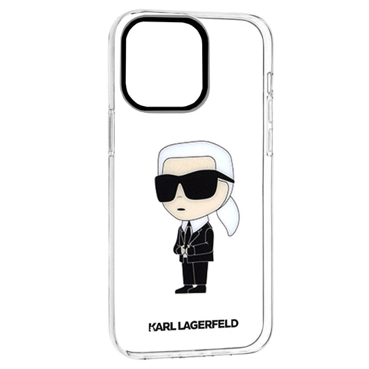 Étui pour Apple iPhone 14 Pro Max, Karl Lagerfeld, Ikonik Karl, Transparent